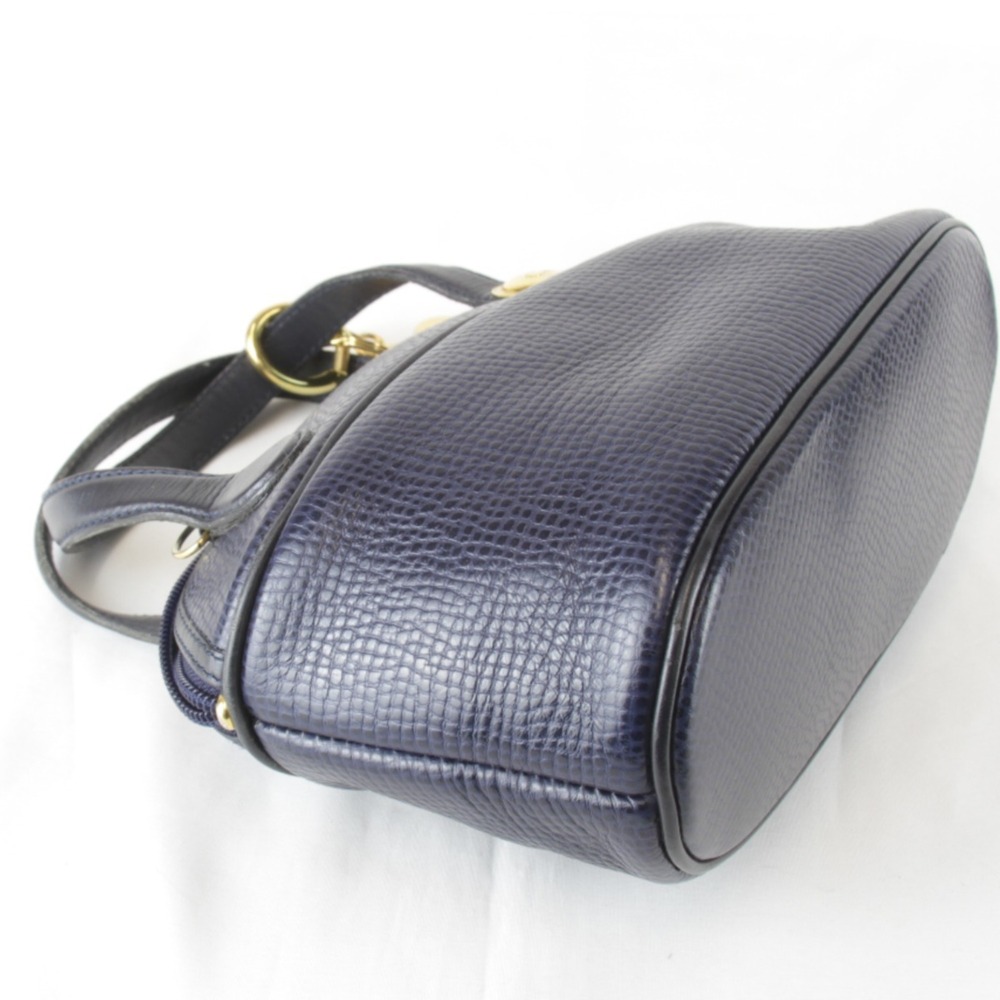 Christian Dior 2-way Mini Shoulder Bag, Leather, Navy, Women's - Picture 4 of 12